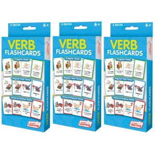 Junior Learning® Verb Flashcards, 3 Sets Per Pack, 3 Packs