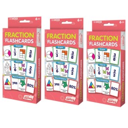 Junior Learning® Fraction Flashcards, 3 Sets Per Pack, 3 Packs