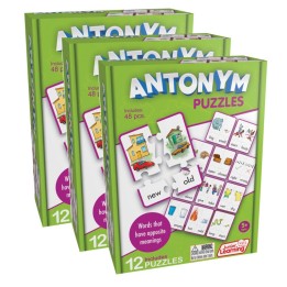 Junior Learning® Antonym Puzzles, 12 Per Set, 3 Sets