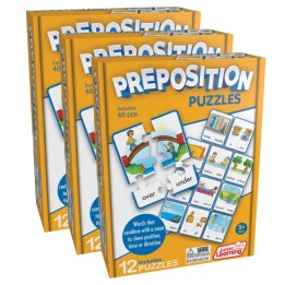 Junior Learning® Preposition Puzzles, 12 Per Set, 3 Sets