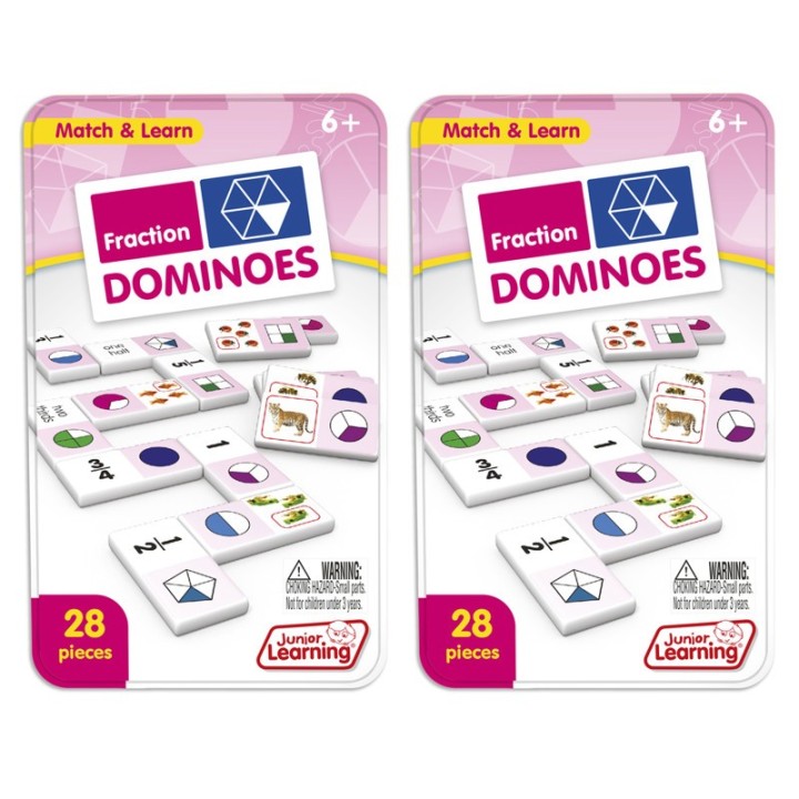 Junior Learning® Fraction Dominoes, 2 Sets