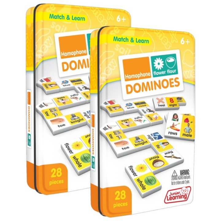 Junior Learning® Homophone Match & Learn Dominoes, Pack of 2