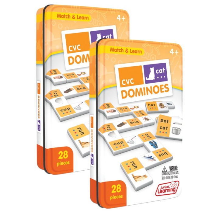 Junior Learning® CVC Match & Learn Dominoes, Pack of 2