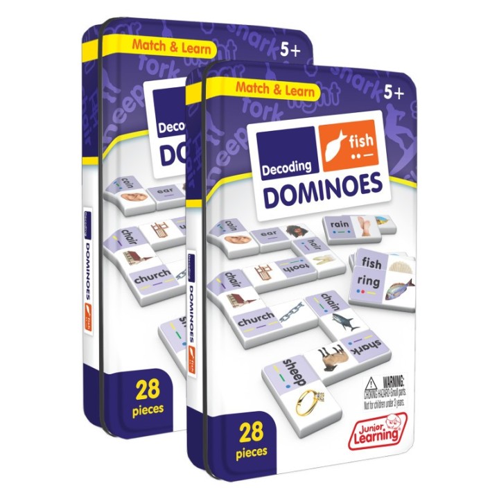 Junior Learning® Decoding Match & Learn Dominoes, Pack of 2