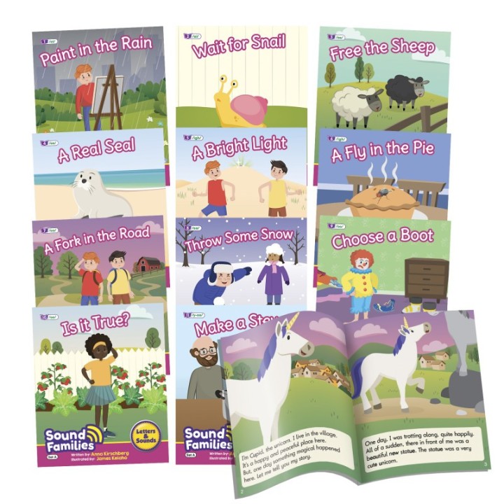 Beanstalk Books Sound Families Decodable Readers Long Vowel Fiction Phase 5.5, Set of 12