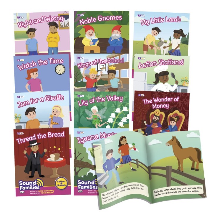 Beanstalk Books Sound Families Decodable Readers Consonants Fiction Phase 5.5, Set of 12
