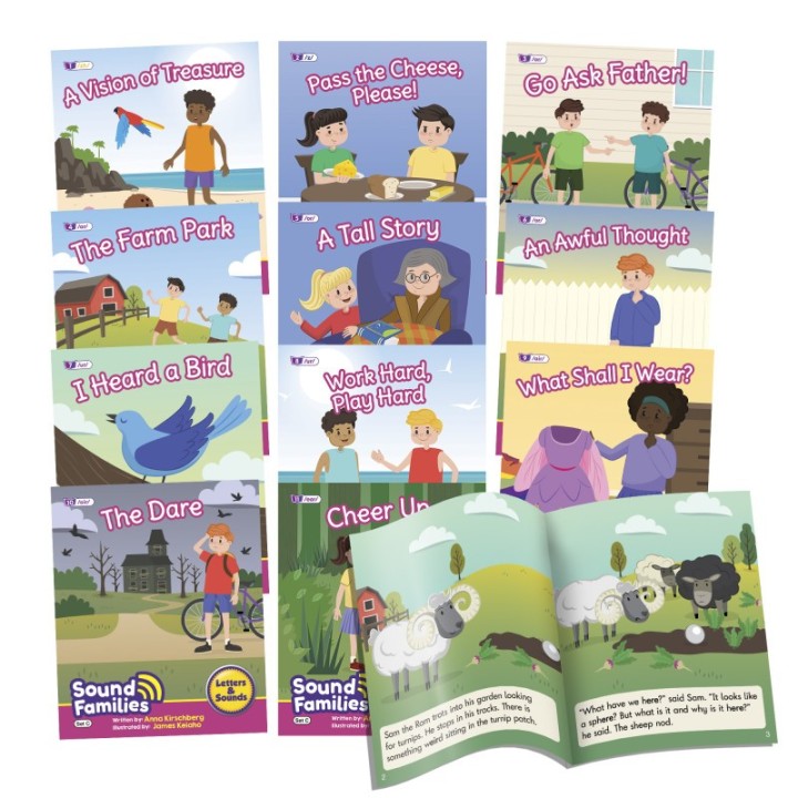 Beanstalk Books Sound Families Decodable Readers R-controlled Fiction Phase 5.5, Set of 12