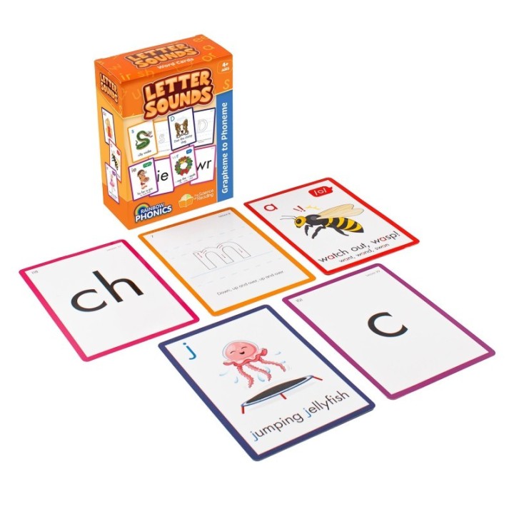 Junior Learning® Rainbow Phonics Letter Sound Cards, Graphene to Phoneme