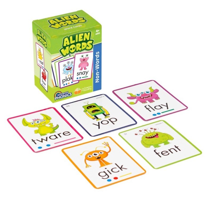 Junior Learning® Rainbow Phonics Alien Word Cards, Non-Words