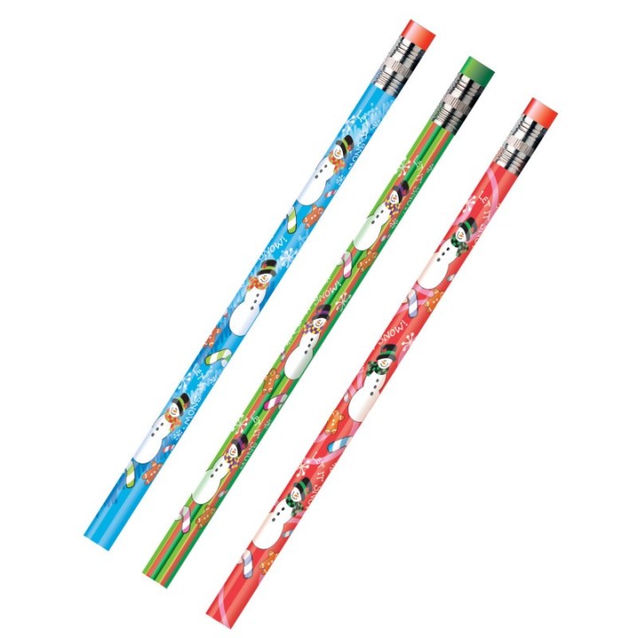 Moon Products Holiday Snowmen Assorted Pencils, Pack of 12