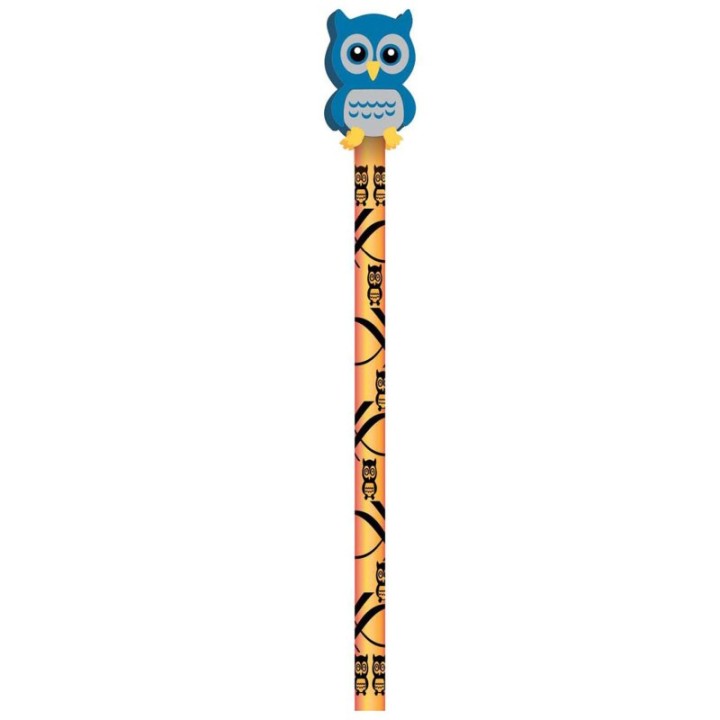 Moon Products Pencil & Eraser Topper Write-Ons, Hoot Owl, Pack of 36