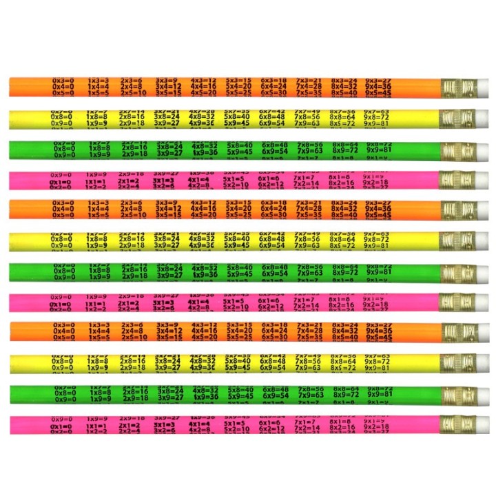 Moon Products Multiplication Pencils, Pack of 12