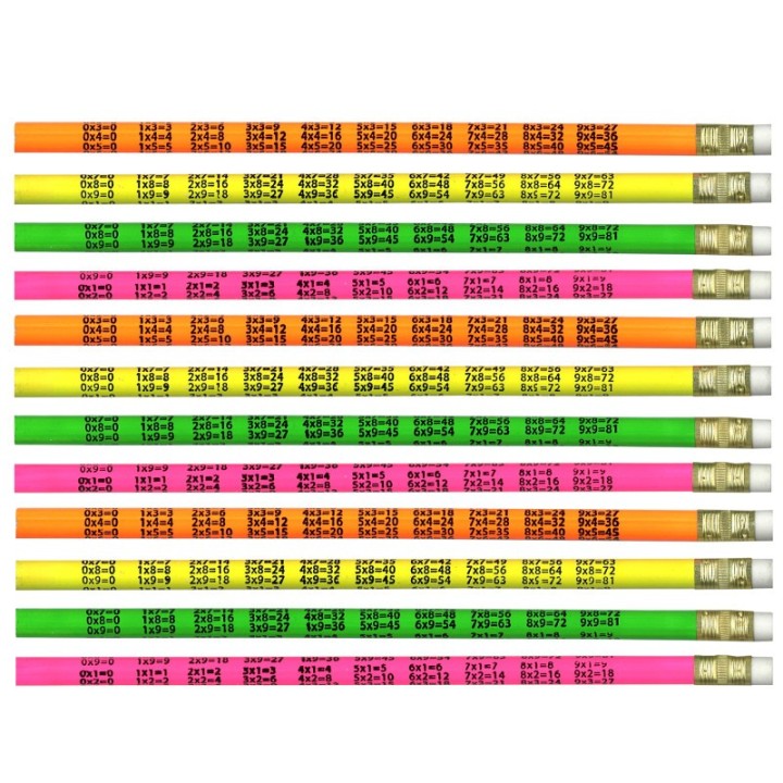 Moon Products Pencils Multiplication, 12 Per Pack, 12 Packs