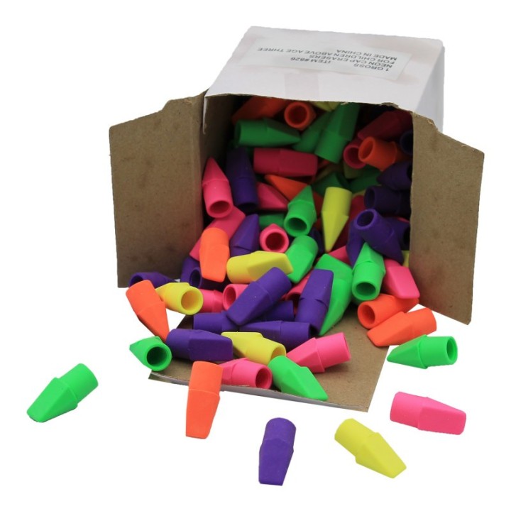 Moon Products Writing Accessories, Slip-On Wedge Shaped Cap Eraser, Pack of 144