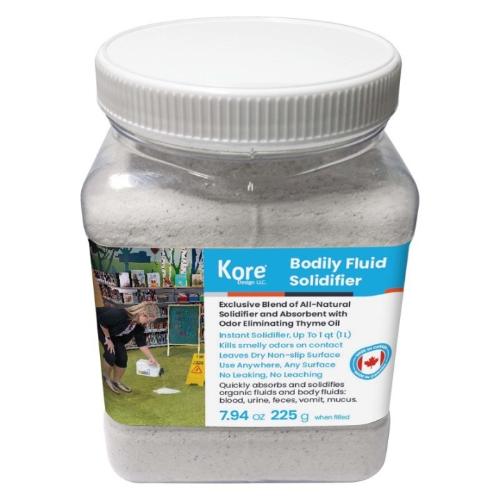 Kore Design Body Fluid Solidifier, Light Weight Absorbent, 1L Jug, White