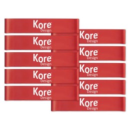 Kore Design Fidget Kick Bands, Silicone, 12" to 24", Red, Pack of 10