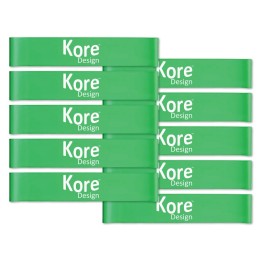 Kore Design Fidget Kick Bands, Silicone, 12" to 24", Green, Pack of 10