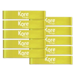 Kore Design Fidget Kick Bands, Silicone, 12" to 24", Yellow, Pack of 10