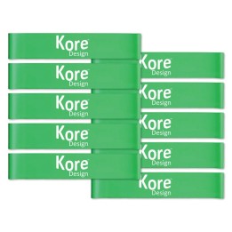 Kore Design Fidget Kick Bands, Latex, 10" to 16", Green, Pack of 10