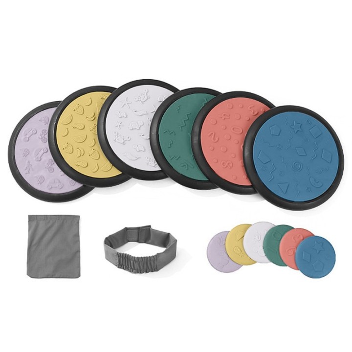 Kore Design Sensory Game Tiles, Assorted Colors, Two Sizes 10.23" & 4", Pastel Colors