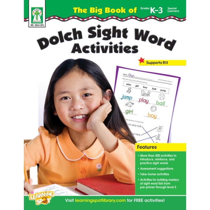 Carson Dellosa Education The Big Book of Dolch Sight Word Activities Resource Book, Grade K-3, Paperback