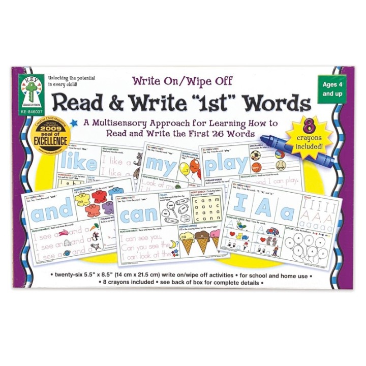 Carson Dellosa Education Write On/Wipe Off: Read and Write First Words Manipulative, Grade PK-2