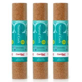 Con-Tact® Brand Adhesive Roll, Cork, 12" x 4', Pack of 3