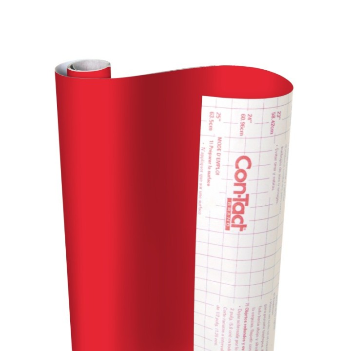 Con-Tact® Brand Creative Covering™ Adhesive Covering, Red, 18" x 16 ft