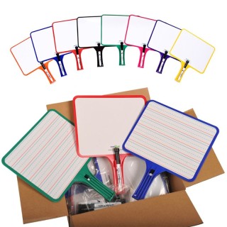 KleenSlate® Rectangular Dry Erase Whiteboards with Markers, Blank/Lined Double-Sided, Assorted, Pack of 24