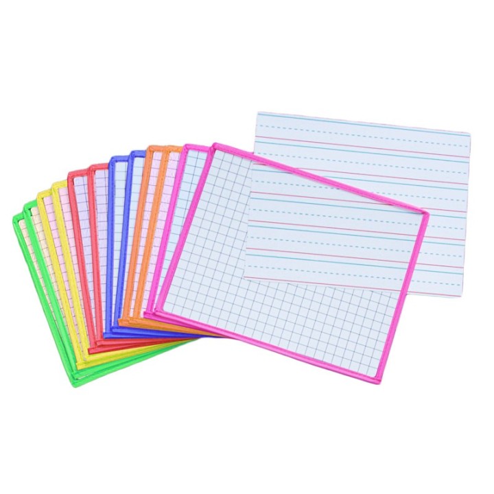 KleenSlate® Clear Dry Erase Sleeves, Assorted Colors, 12 Per Pack