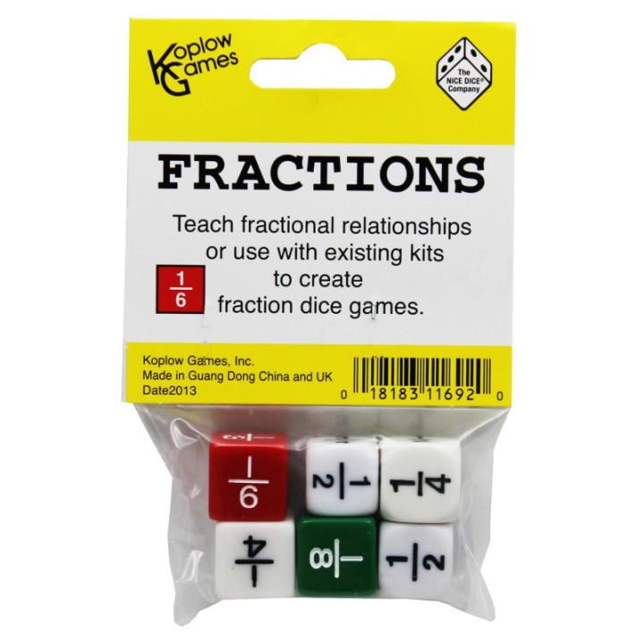 Koplow Games Fraction Dice Set, Pack of 6