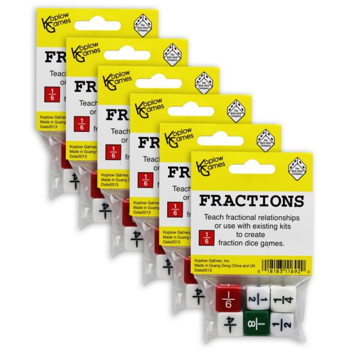 Koplow Games Fraction Dice Set, 6 Per Set, 6 Sets