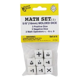 Koplow Games Math Set 1 Positive/Negative/Operators Dice, Set of 8
