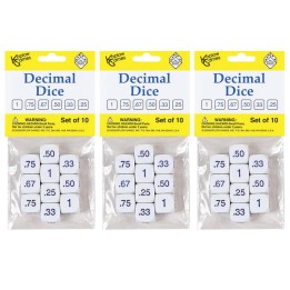 Koplow Games Decimal Dice Set, 10 Per Pack, 3 Packs