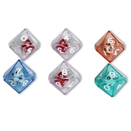 Koplow Games 10-Sided Double Dice, Set of 6