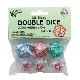 Koplow Games 20-Sided Double Dice, Set of 6