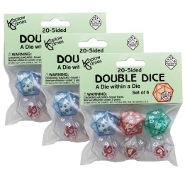 Koplow Games 20-Sided Double Dice Set, 6 Per Pack, 3 Packs