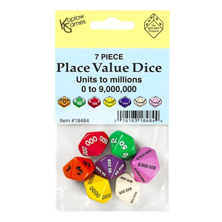Koplow Games Place Value Dice, Set of 7