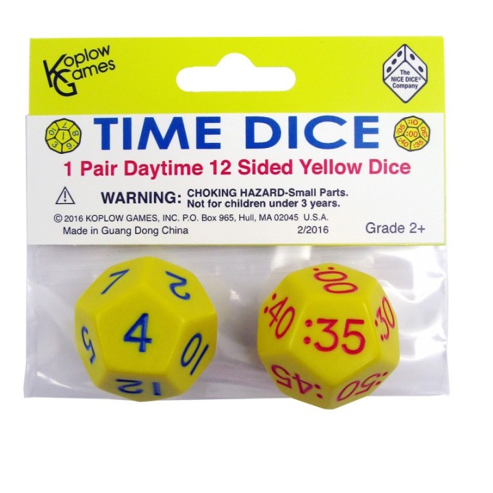 Koplow Games Time Dice, Pair of Yellow (AM)