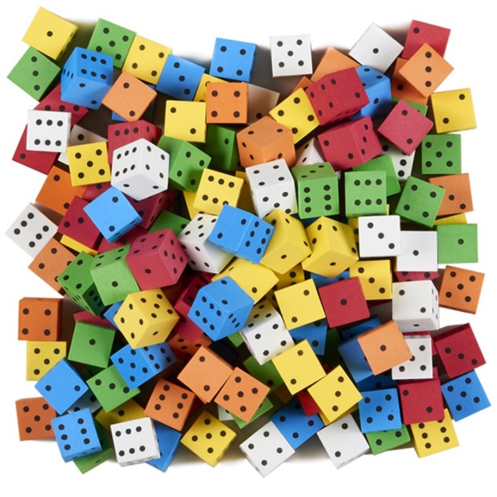 Koplow Games Foam Spot Dice, Assorted Color, 16mm, Bag of 200