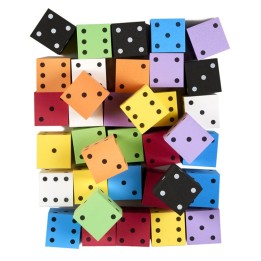 Koplow Games Foam Spot Dice, 2", Assorted Colors, Bag of 36