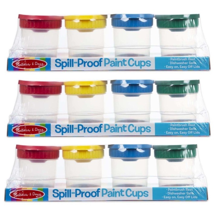 Melissa & Doug Spill-Proof Paint Cups, 4 Per Set, 3 Sets