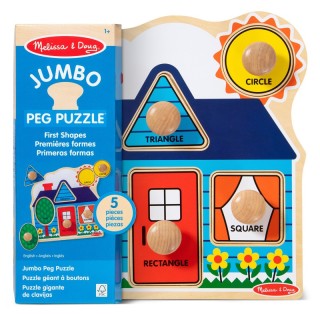 Melissa & Doug First Shapes Jumbo Knob Wooden Puzzle - 5 Pieces