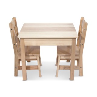 Melissa & Doug Wooden Table & Chairs - Natural