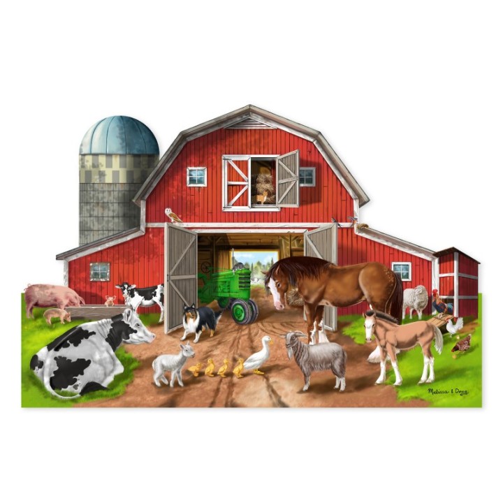 Melissa & Doug Busy Barn Yard Shaped Floor Puzzle - 32 Pieces