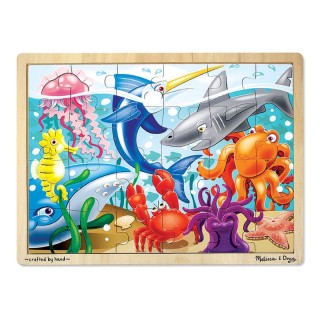 Melissa & Doug Under the Sea Wooden Jigsaw Puzzle, 12" x 16", 24 Pieces