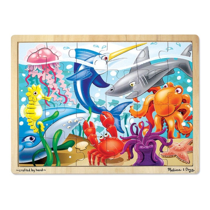 Melissa & Doug Under the Sea Wooden Jigsaw Puzzle, 12" x 16", 24 Pieces