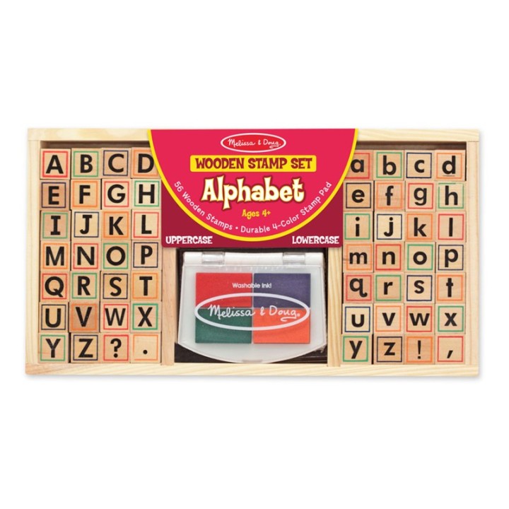 Melissa & Doug Alphabet Stamp Set, Set of 56 Letters and Stamp Pad