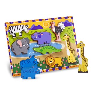 Melissa & Doug Safari Chunky Puzzle, 9" x 12", 8 Pieces