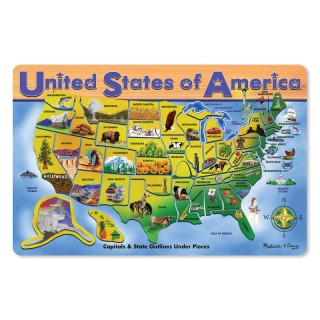Melissa & Doug U.S.A. Map Wooden Puzzle, 45 Pieces
